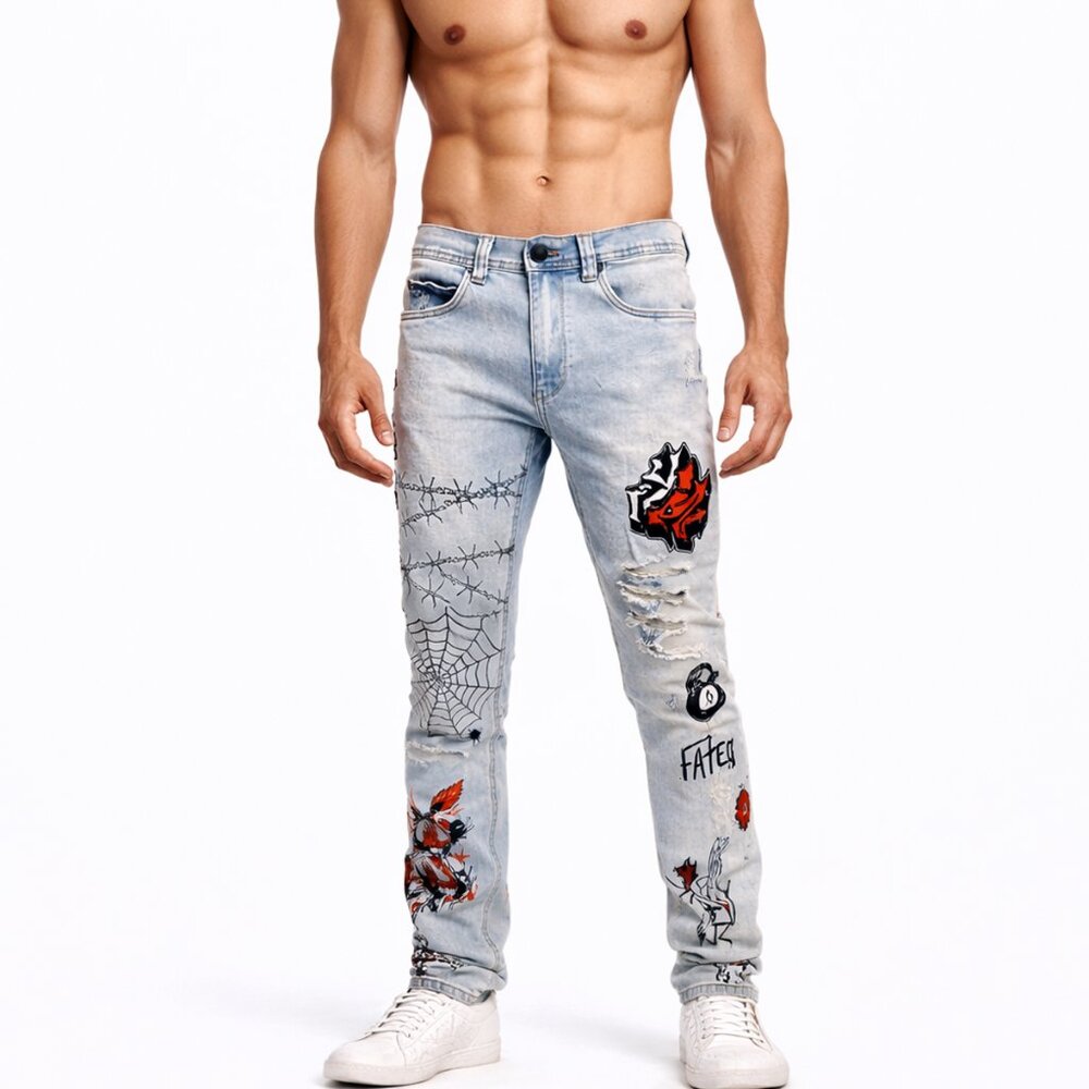 Ninth Hall Rogue Men's Skinny Light Wash Jeans - Size 32 x 33